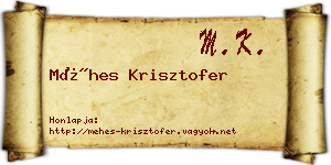 Méhes Krisztofer névjegykártya